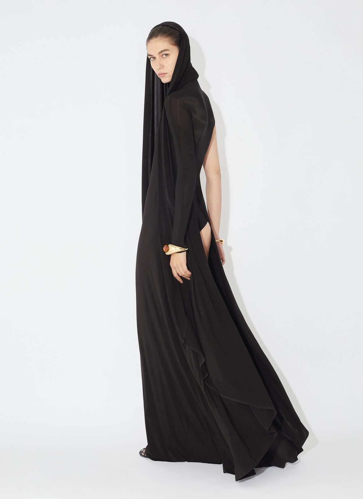 Fluid jersey dress   ALAÏA BROWN FLUID JERSEY DRESS